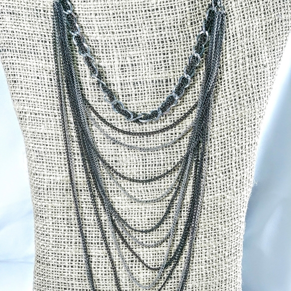 Long Multi Layer Chain Necklace - Picture 2 of 8